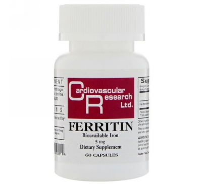 Cardiovascular Research Ltd., Ферритин, 5 мг, 60 капсул