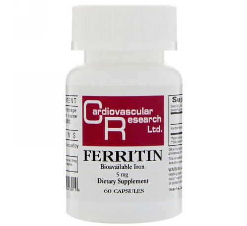 Cardiovascular Research Ltd., Ферритин, 5 мг, 60 капсул