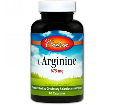 Carlson Labs, L-аргинин, 675 мг, 90 капсул