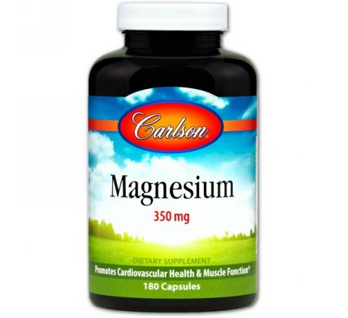 Carlson Labs, Магний, 350 мг, 180 капсул