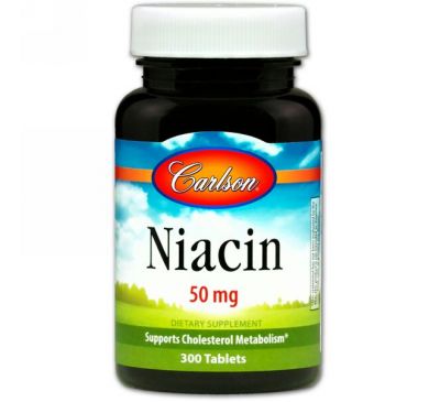 Carlson Labs, Ниацин, 50 мг, 300 таблеток