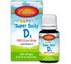 Carlson Labs, Витамин D3 для детей Super Daily , 400 МЕ, 0,35 жидкой унции (10,3 мл)