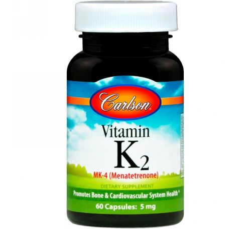 Carlson Labs, Витамин К2, 5 мг, 60 капсул