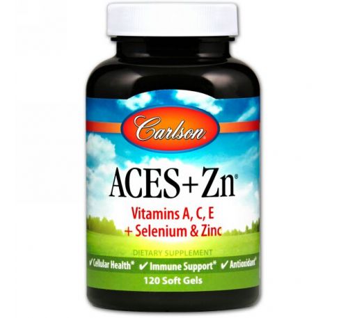 Carlson Labs, Витамины Aces + цинк, 120 мягких капсул