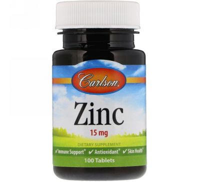 Carlson Labs, Zinc, 15 mg , 100 Tablets