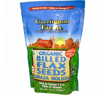 Carrington Farms, Органические шлифованные семена льна, 396 г (14 унций)