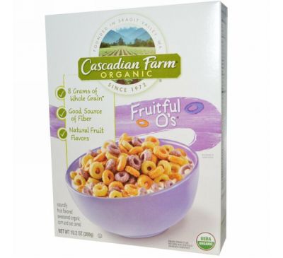 Cascadian Farm, Organic, фруктовые колечки, 10,2 унции (289 г)