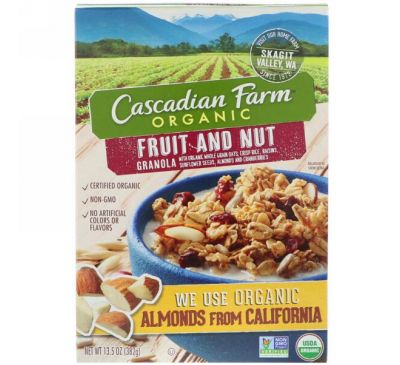 Cascadian Farm, Органика, Гранола с фруктами и орехами, 13,5 унций (382 г)