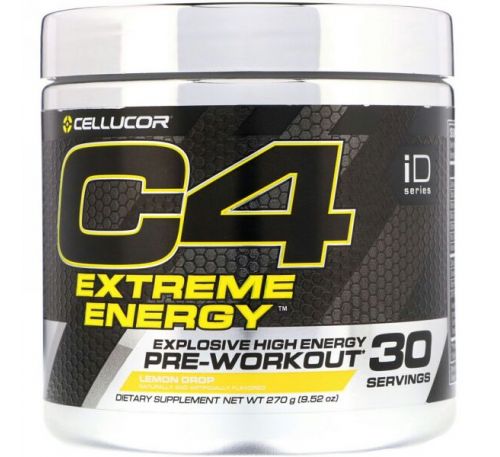 Cellucor, C4 Extreme Energy, предтренировочный комплекс, лимонный леденец, 9,52 унц. (270 г)