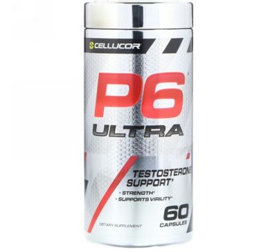 Cellucor, P6 Ultra, добавка тестостерона, 60 капсул