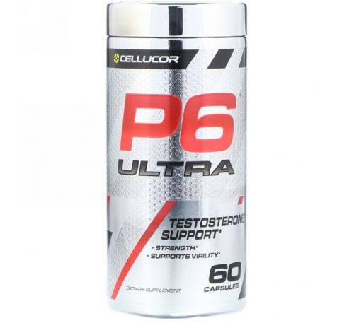 Cellucor, P6 Ultra, добавка тестостерона, 60 капсул