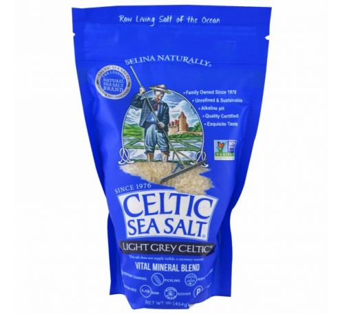 Celtic Sea Salt, Light Grey Celtic, смесь живых минералов, 1 фунт (454 г)