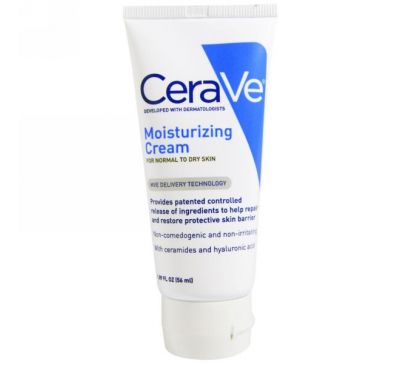 CeraVe, Увлажняющий крем, для нормальной и сухой кожи, 1,89 жидких унций (56 мл)