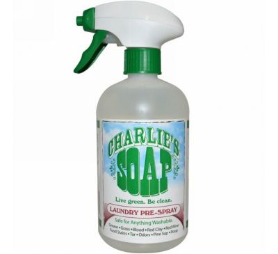 Charlie's Soap, Inc., Спрей-пятновыводитель для нанесения перед стиркой, 16.9 жидких унций (500 мл)
