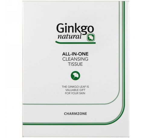 Charmzone, Гинкго натуральный, косметическая салфетка все-в-одном, 110 шт.