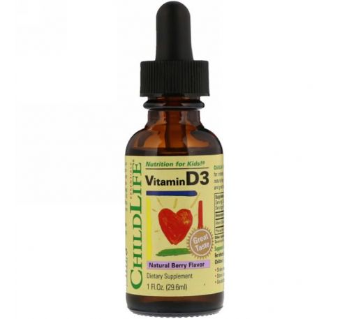 ChildLife, Витамин D3, вкус натуральных ягод, 29,6 мл