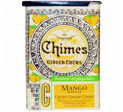 Chimes, Имбирный жвачки, манго, 56,7 г ( 2 унции)