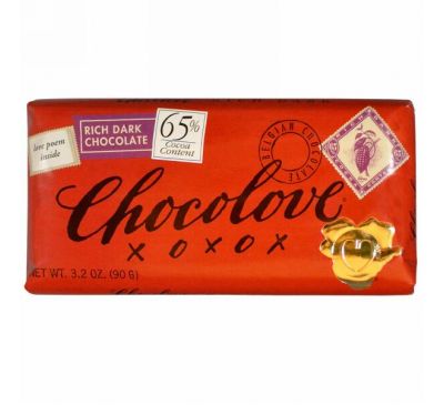 Chocolove, Насыщенный темный шоколад, 3,2 унции (90 г)