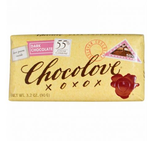 Chocolove, Темный шоколад, 3,2 унции (90 г)