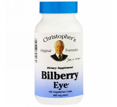 Christopher's Original Formulas, Черника для глаз, 450 мг, 100 растительных капсул