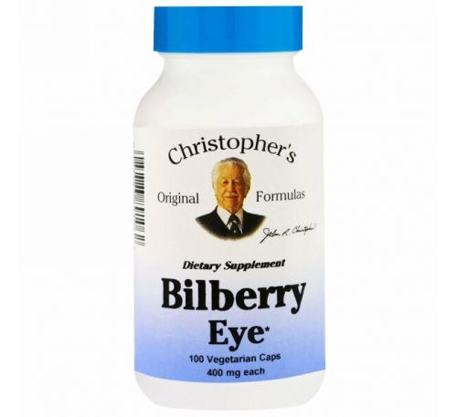 Christopher's Original Formulas, Черника для глаз, 450 мг, 100 растительных капсул