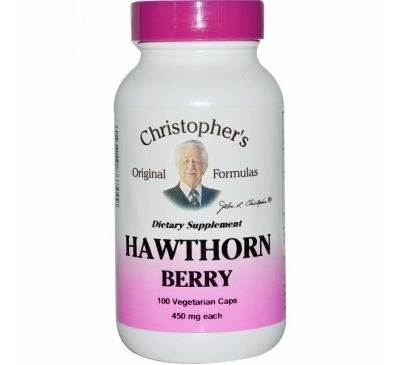 Christopher's Original Formulas, Экстракт из ягод боярышника, 450 мг, 100 растительных капсул
