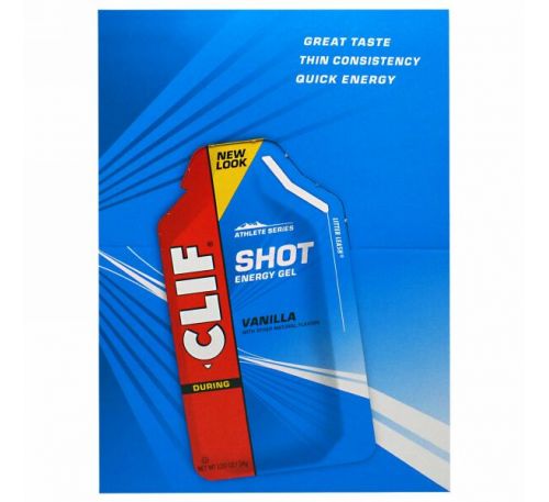 Clif Bar, Clif Shot Energy Gel, Vanilla, 24 Packets, 1.20 oz (34 g) Each