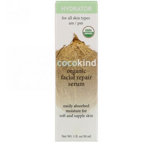 Cocokind, Органическая восстанавливающая сыворотка для лица, Для всех типов кожи, 1 ж. унц.(30 мл)