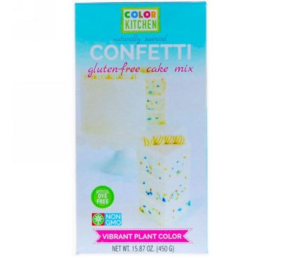 ColorKitchen, Безглютеновая смесь для торта, Конфетти, 15,87 унц. (450 г)
