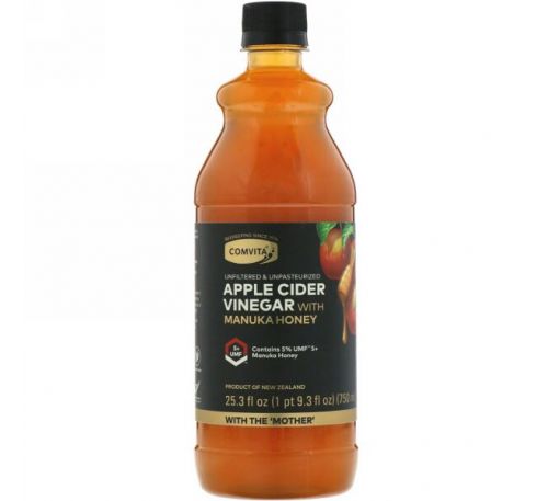 Comvita, Яблочный уксус с медом манука, UMF 5+, 25,3 ж. унц. (750 мл)
