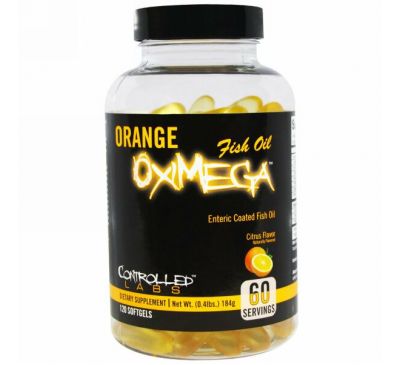 Controlled Labs, Рыбий жир OxiMega с апельсином, аромат цитрусовых, 120 мягких таблеток