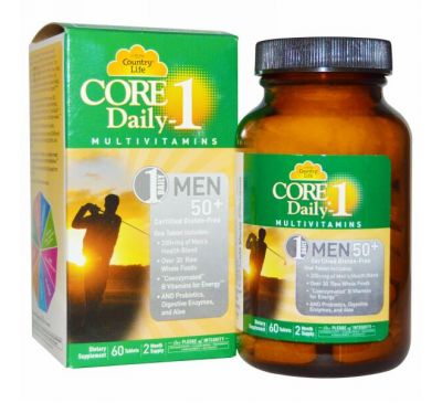 Country Life, Core Daily-1, Мультивитамины, для Мужчин 50+, 60 таблеток
