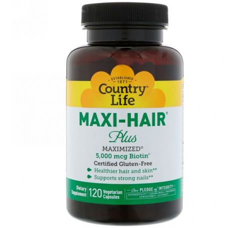 Country Life, Maxi Hair Plus, 120 растительных капсул