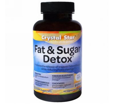 Crystal Star, Детокс жир и сахар, 60 вегетарианских капсул