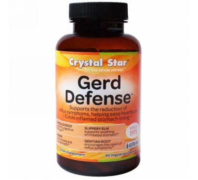 Crystal Star, GERD Defense, 60 вегетарианских капсул