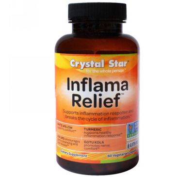 Crystal Star, Inflamma Relief (облегчение при воспалении), 60 вегетарианских капсул