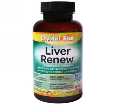 Crystal Star, Liver Renew (обновление печени), 60 вегетарианских капсул