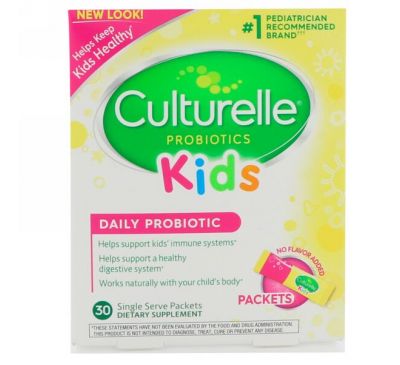 Culturelle, Для детей, пробиотик для ежедневного применения, без добавок, 30 порционных пакетиков