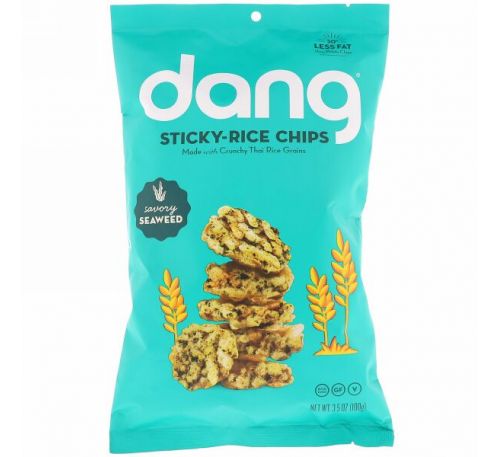 Dang Foods LLC, Хрустящие рисовые чипсы, пряная морская водоросль, 3,5 унц. (100 г)