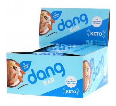 Dang Foods LLC, Keto Bar, Almond Vanilla, 12 Bars, 1.4 oz (40 g) Each