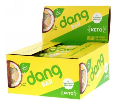 Dang Foods LLC, Keto Bar, Lemon Matcha, 12 Bars, 1.4 oz (40 g) Each