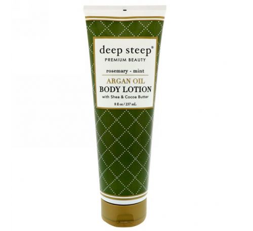 Deep Steep, Argan Oil Body Lotion, Rosemary - Mint, 8 fl oz (237 ml)