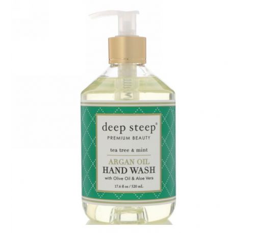 Deep Steep, Argan Oil Hand Wash, Tea Tree & Mint, 17.6 fl oz (520 ml)