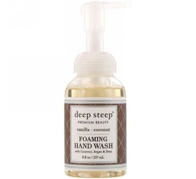 Deep Steep, Foaming Hand Wash, Vanilla Coconut, 8 fl oz (237 ml)