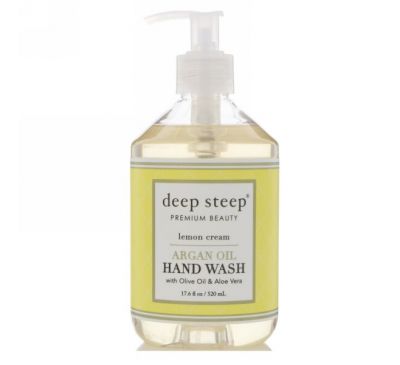 Deep Steep, Жидкое мыло для рук с аргановым маслом, лимонный крем, 17,6 ж. унц. (520 мл)