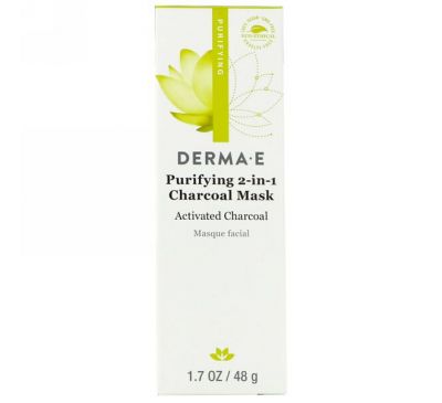 Derma E, Очищающая маска с активированным углем 2 в 1, 1,7 унции (48 г)