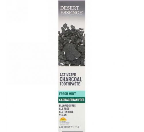 Desert Essence, Activated Charcoal Toothpaste, Fresh Mint, 6.25 oz (176 g)