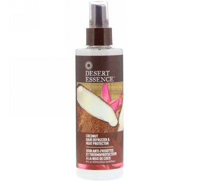 Desert Essence, Кокосовое средство для распрямления волос и защита от перегрева, 8.5 жидких унций (237 мл)