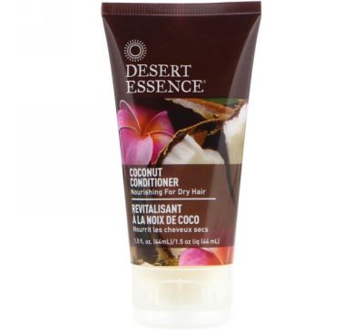 Desert Essence, Компактный размер, Кондиционер с кокосовым маслом, 1,5 жидкой унции (44 мл)
