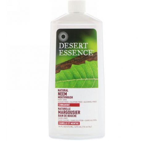 Desert Essence, Натуральный ополаскиватель для полости рта с нимом, Cinnamint, 16 унции (480 мл)